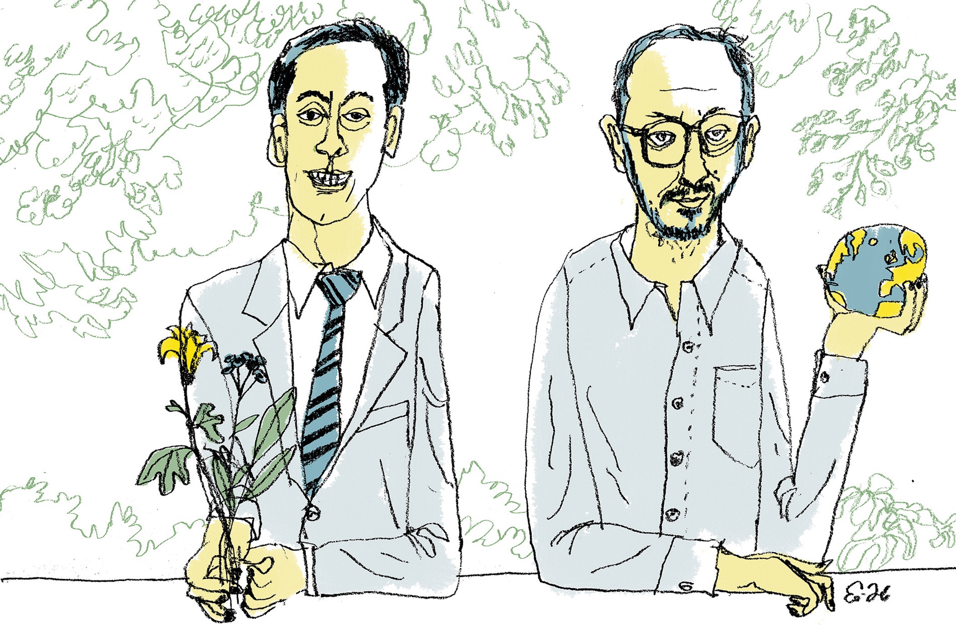 Illustration of Freddie O’Connell and Josh Mandelbaum by Eric Hanson
