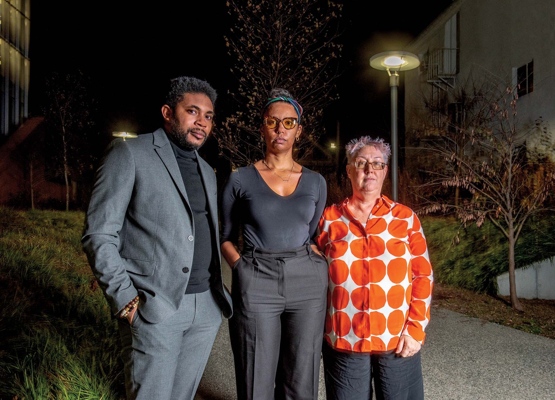 Image of Professors Jonathan Collins, Mahasan Offutt-Chaney, and Lynne Joyrich 