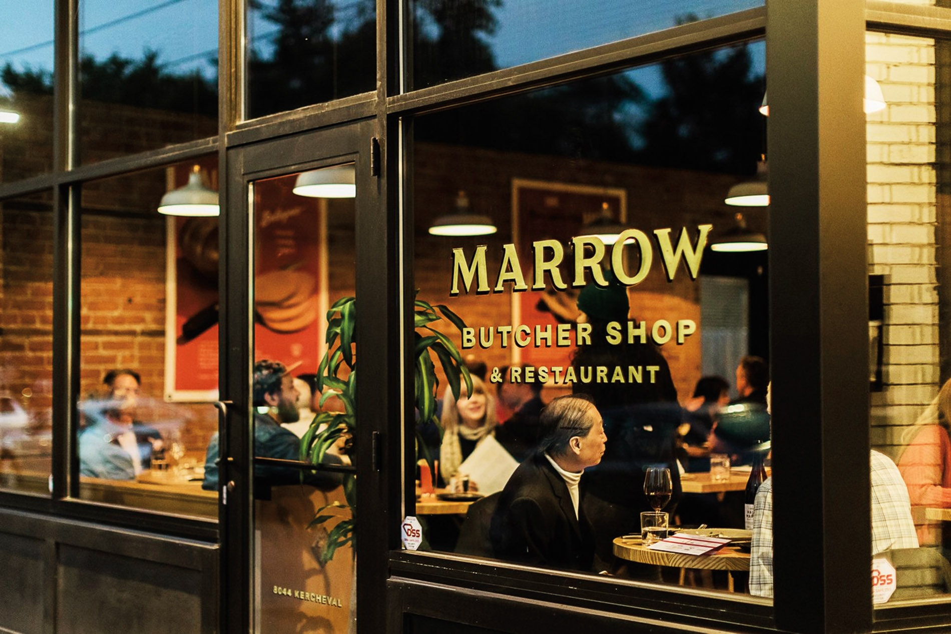 Image of the windows into Detroit-restaurant Marrow 