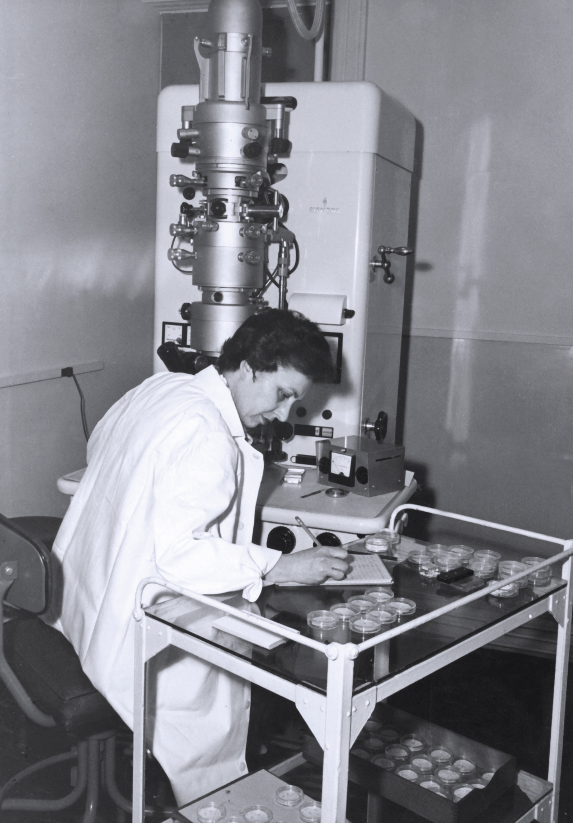 photo of Elizabeth H. Leduc at work in the lab