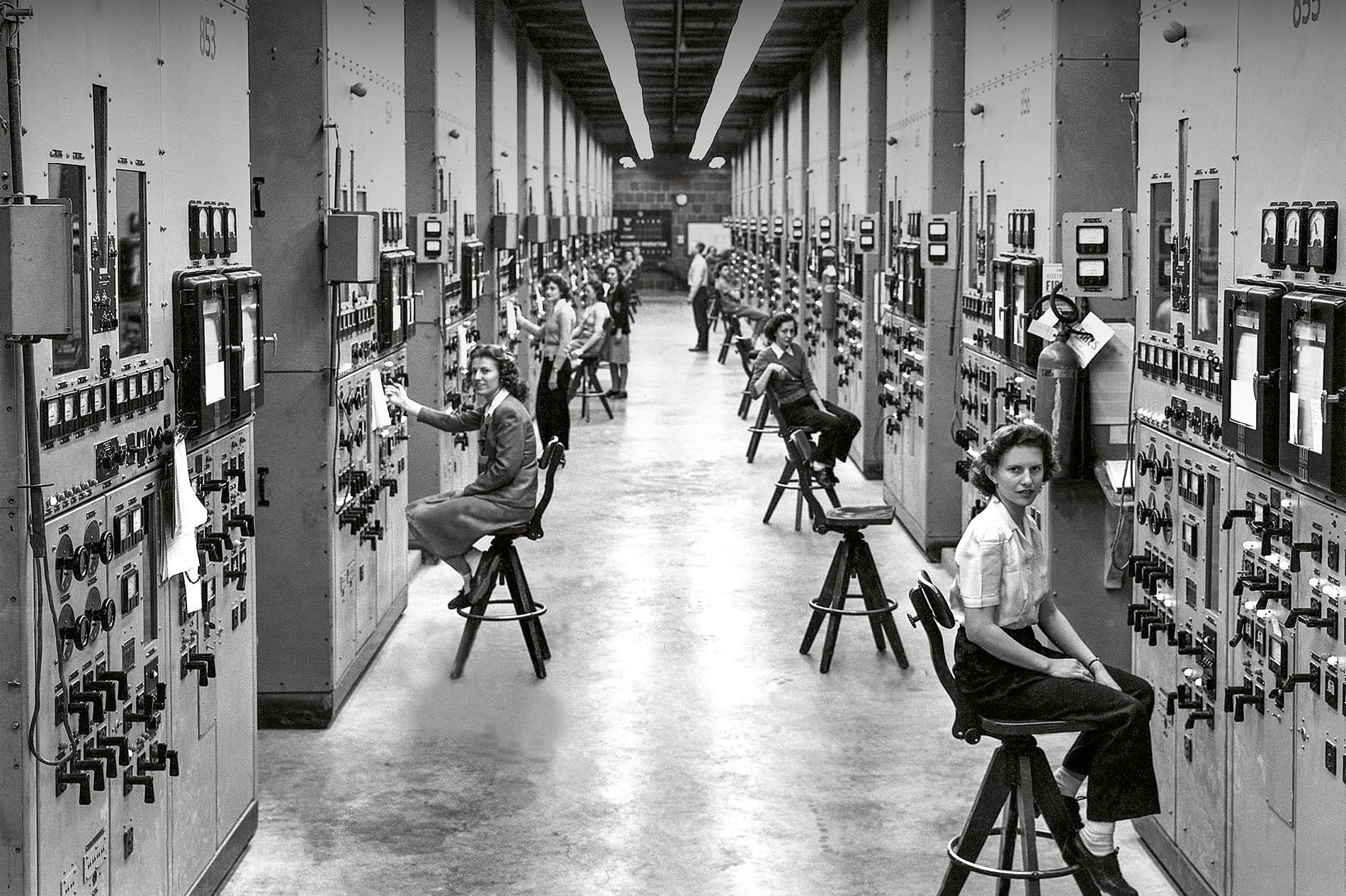 Historical image of women working the calutrons