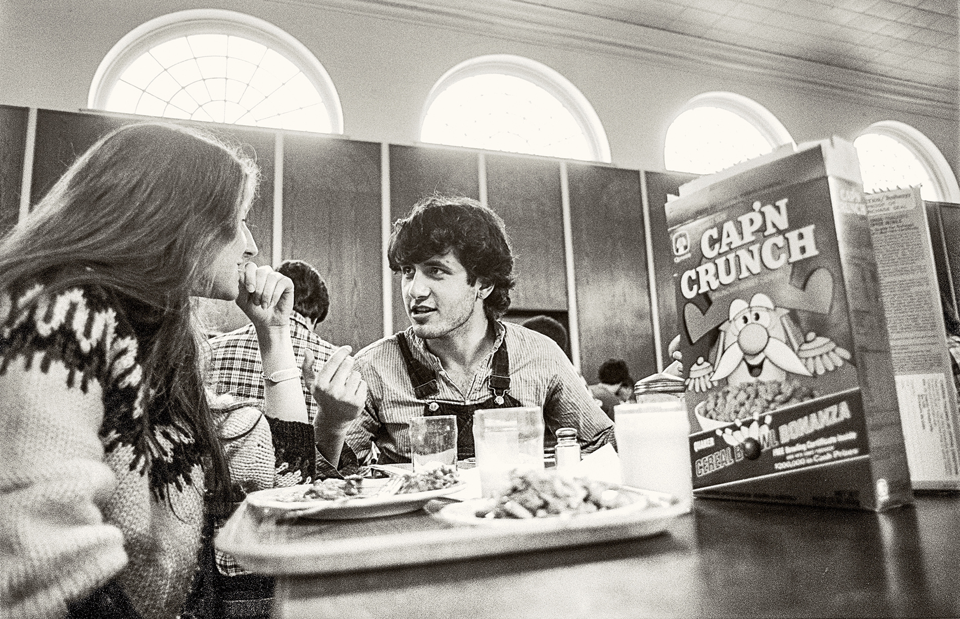 students enjoying breakfast at the Ratty, 1980s