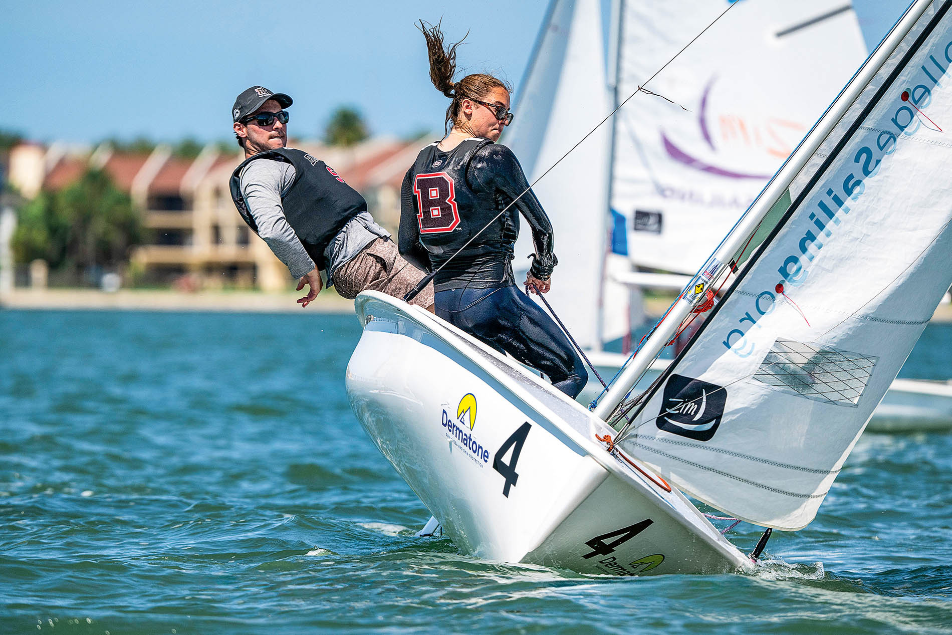 Brown students on a sailboat