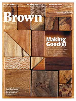 Nov/Dec 2019 cover featuring salvaged-wood blocks from 2019 gift guide