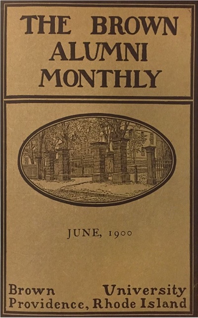 Cover of the Brown Alumni monthly issue from 1900