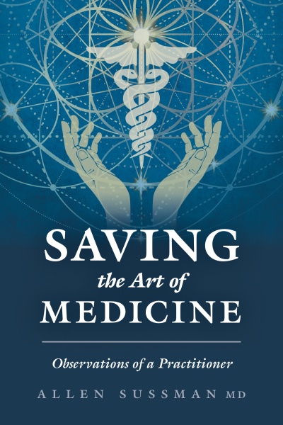 image of a caduceus and hands