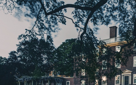 photo of John Brown House at dusk