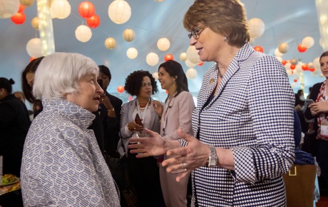 Photo of CPaxson speaking with Janet Yellen