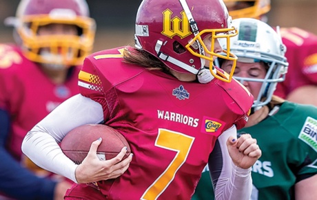 Heather Marini playing tackle football in Australia