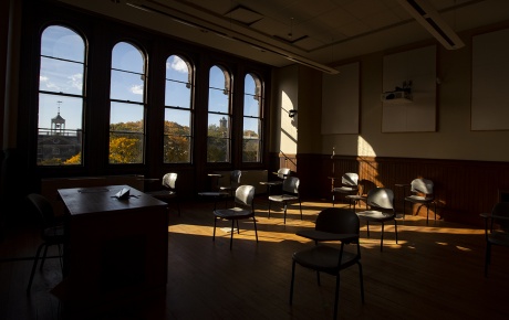 Empty classroom image by Nick Dentamaro/Brown University