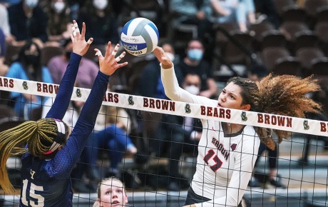 photo of Women's Volleyball team in action