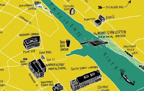 detail of a map of the Jewelry District