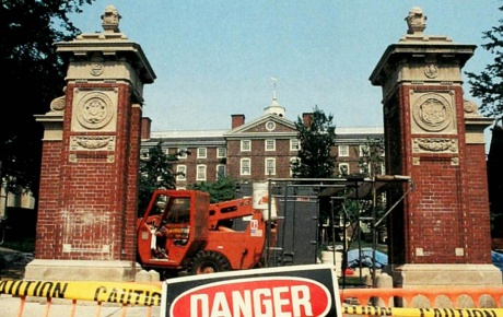 Brown's Van Wickle Gates under repair in 1995