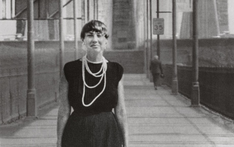 Image of Beverly Moss Spatt on the Brooklyn Bridge in the 1940’s