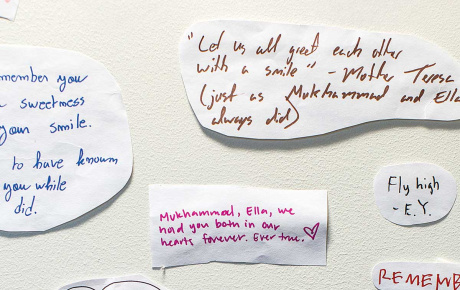 Image of notes on a wall