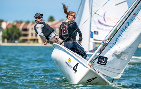 Brown students on a sailboat
